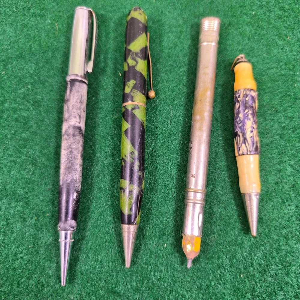 Vintage Mechanical Pencil Lot Marbled Celluloid Metal South Bend Box Antique